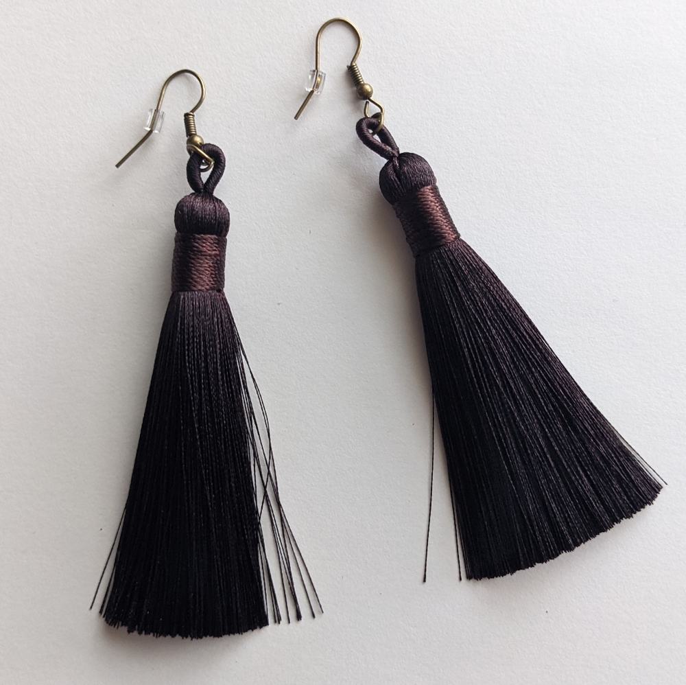Brown Tassel Earrings